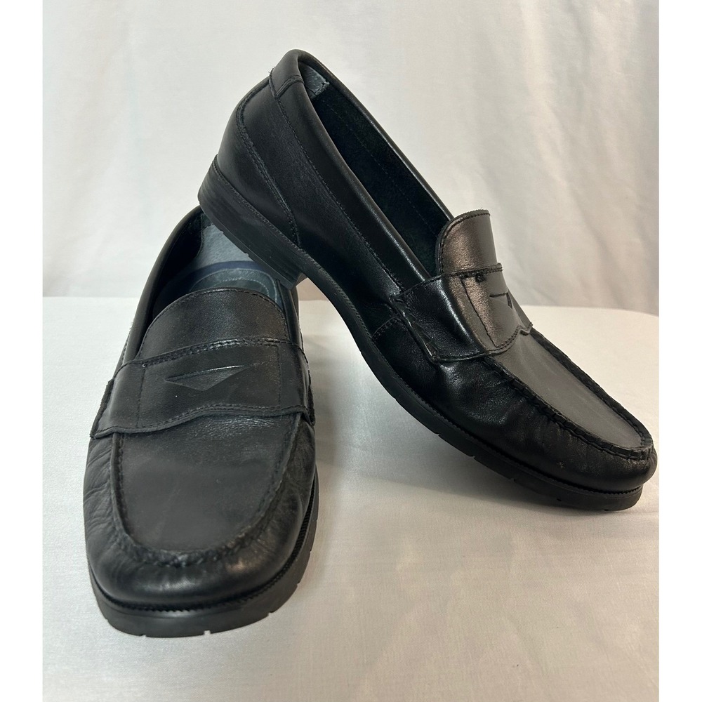 Bass Monroe II Mens Black Leather Penny Loafers Dress Shoes 11M 1229-001